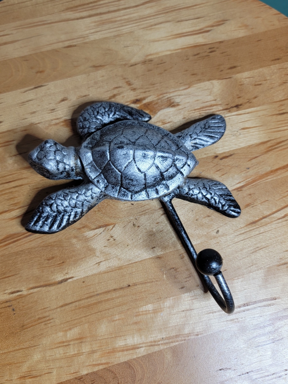 Source Unknown Silver Sea Turtle Wall Hook